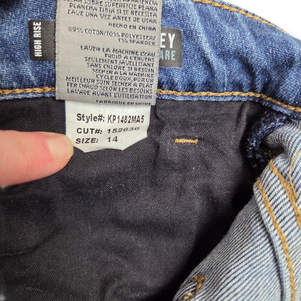 Kut from the Kloth Kelsey Jeans Womens 14 Fab Ab Ankle Flare High Rise Fray Hem - Picture 10 of 10